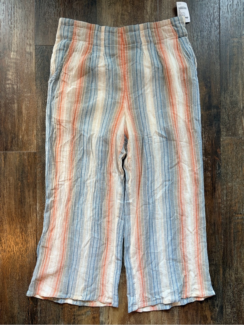 Charlotte Russe Women’s Multicolor Striped Cropped Wide-Leg Pants Size M Boho
